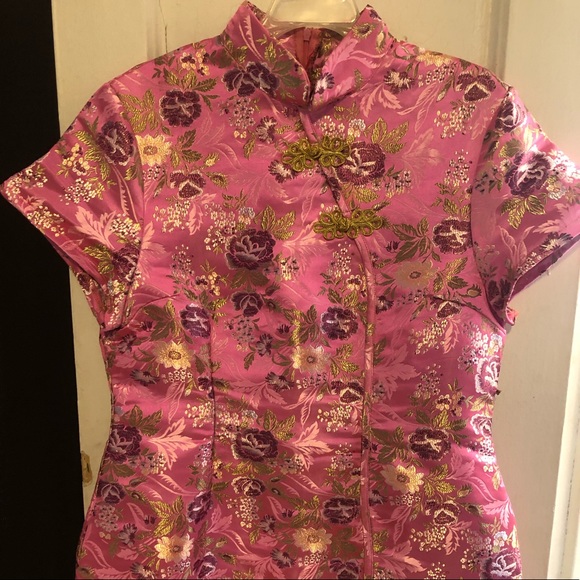 oriental jacquard bodycon dress